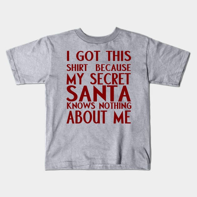 Secret Santa Kids T-Shirt by Gsweathers